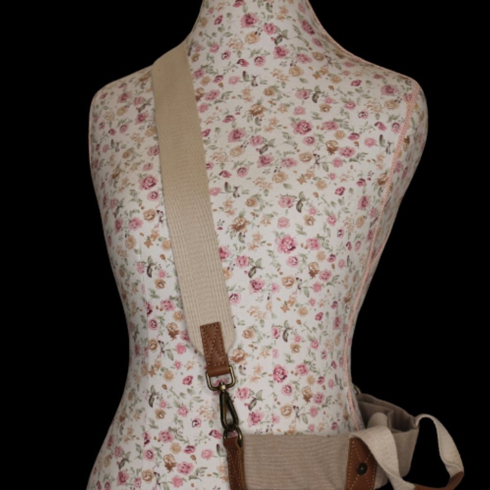 Feed Canvas Go To Foldover Sage Tote Bag With/Lea… - image 3